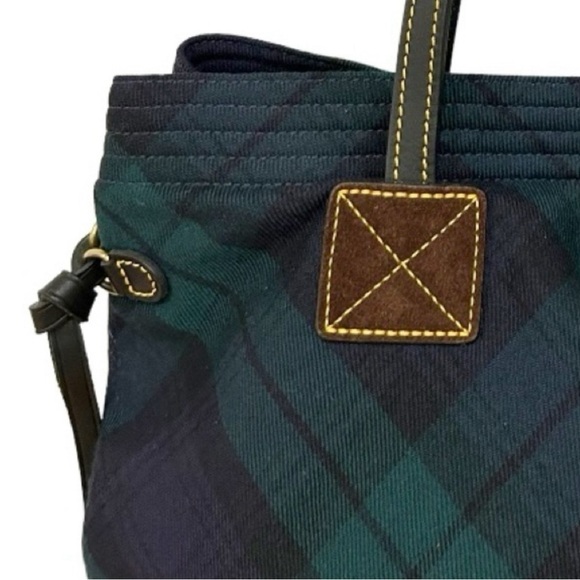 EUC!  Dooney & Bourke Women's Tartan Victoria Tote Bag Green/Blue Plaid - Picture 14 of 15